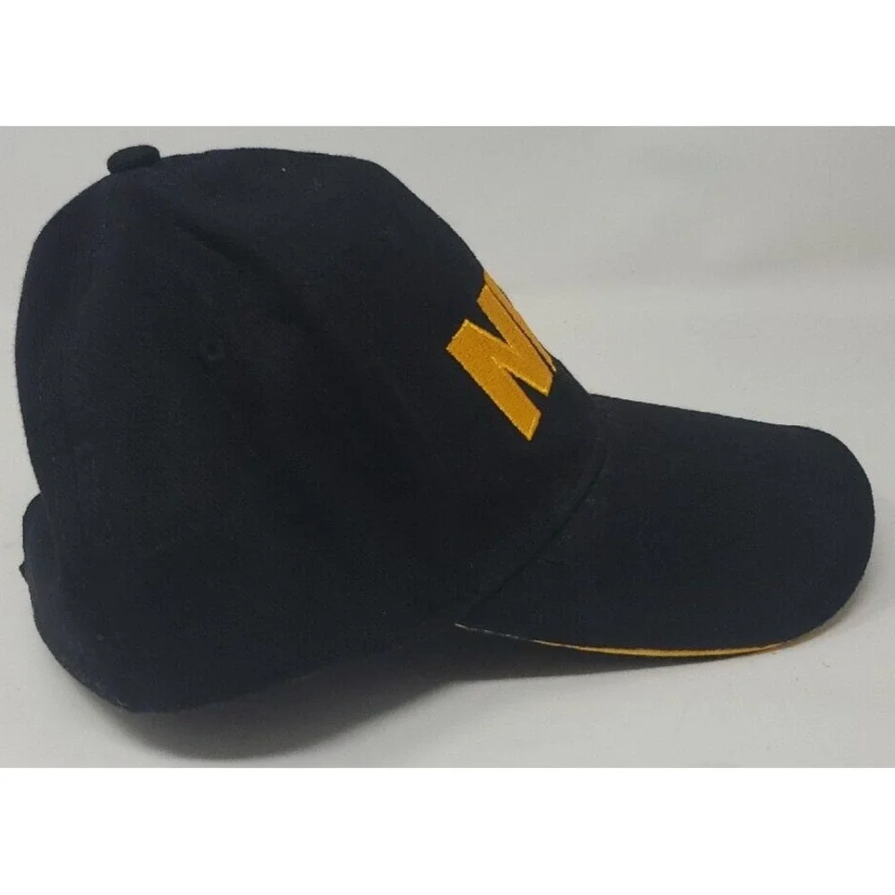 NRA Hat Ball Cap Black Yellow Adjustable National Rifle Assoc American Flag